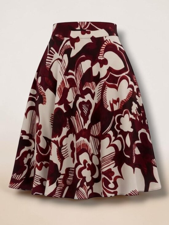 Ann Taylor Dresses & Skirts - Ann Taylor Garnet Rose Floral Rayon Midi Skirt